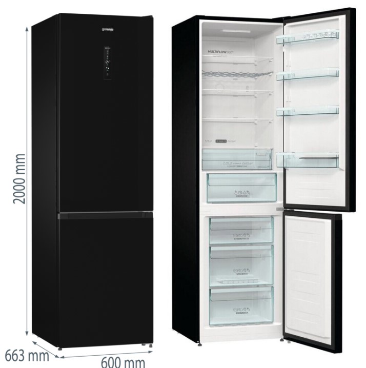 Gorenje NoFrostPlus-Kühl-/ Gefrierkombination - 200 cm - schwarz – Bild 2