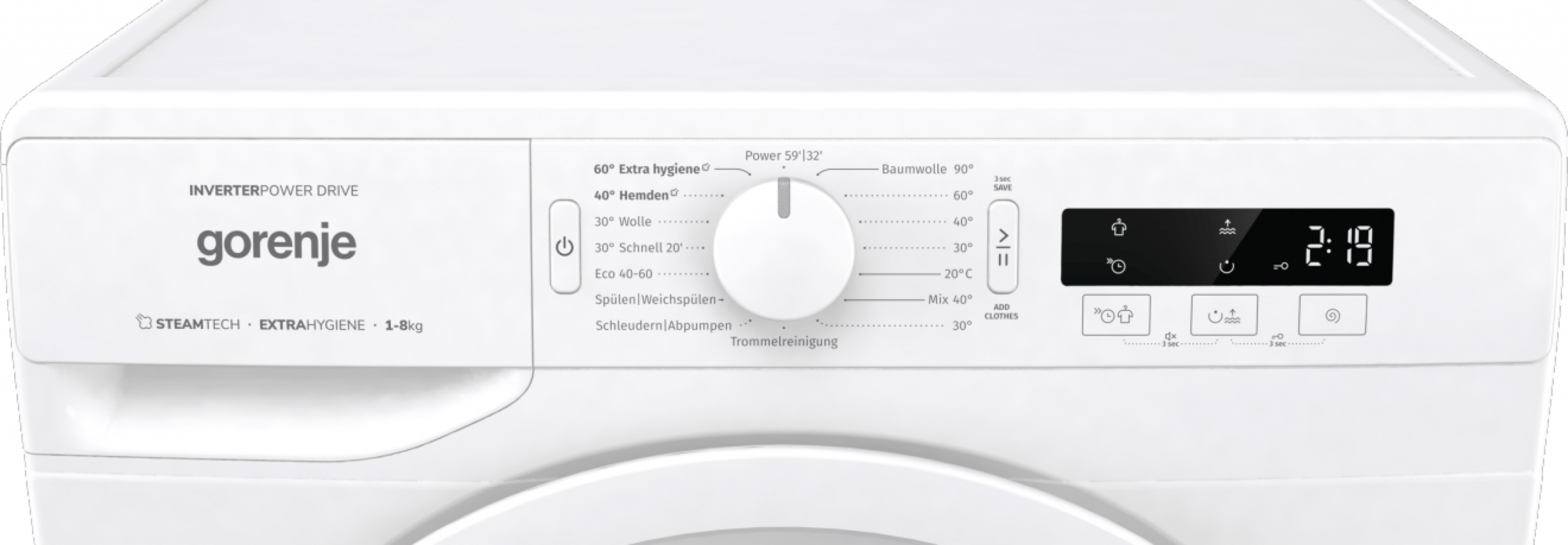 Gorenje Waschmaschine 8 kg 1400 U WNPI 84 APS *A* – Bild 3